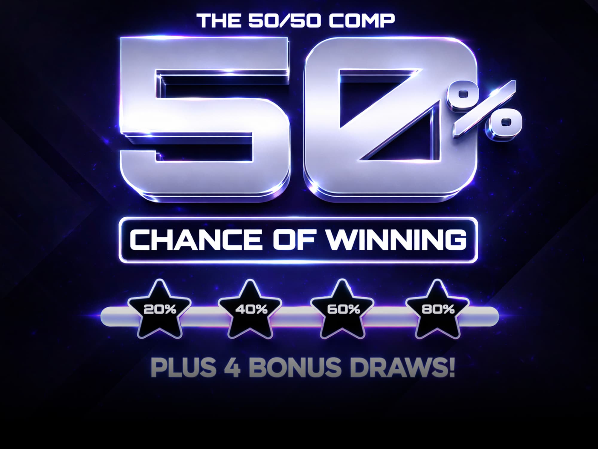 THE 50/50 COMP PLUS BONUS DRAWS